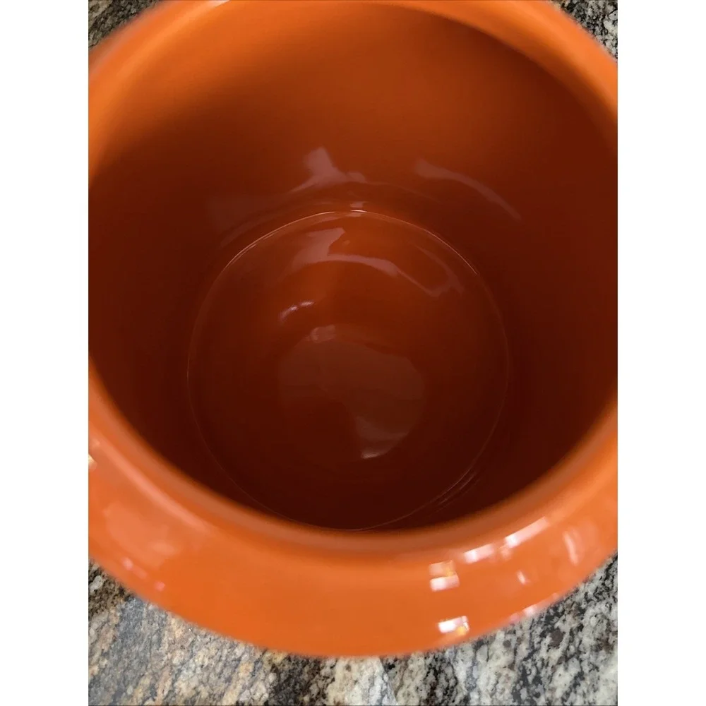 Rae Dunn HAPPY HALLOWEEN Large Chubby Orange Canister Cookie Candy Jar 8